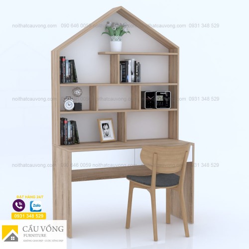 Bàn học kệ sách hình mái nhà BHE84 Bàn học kệ sách hình mái nhà BHE84