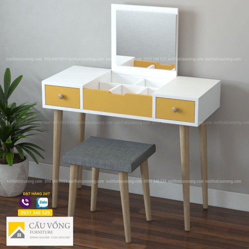 Bàn trang điểm đẹp chân gỗ tự nhiên BTD40 Bàn trang điểm đẹp chân gỗ tự nhiên BTD40