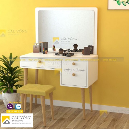 Bàn trang điểm hiện đại chân gỗ BTD46 Bàn trang điểm hiện đại chân gỗ BTD46