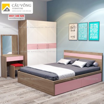 Bộ giường tủ gỗ công nghiệp BPN01