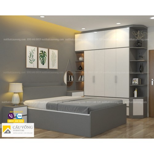 Bộ giường tủ gỗ công nghiệp BPN57 Bộ giường tủ gỗ công nghiệp BPN57