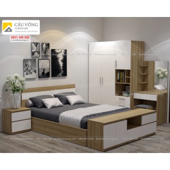 Bộ giường tủ gỗ công nghiệp BPN75