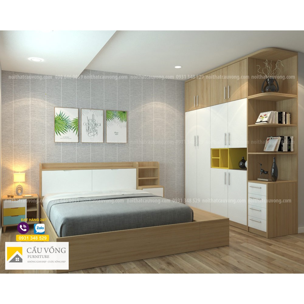 Bộ phòng ngủ đẹp giá rẻ, bộ phòng ngủ gỗ công nghiệp đẹp giá rẻ