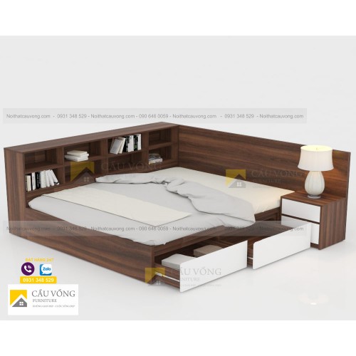 Giường ngủ có kệ sách GCV93 Giường ngủ có kệ sách GCV93
