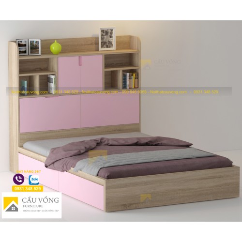 Giường ngủ kết hợp kệ sách GTE98
