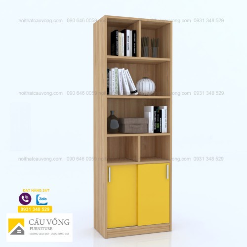 Tủ sách đứng cửa lùa hiện đại KS47 Tủ sách đứng cửa lùa hiện đại KS47