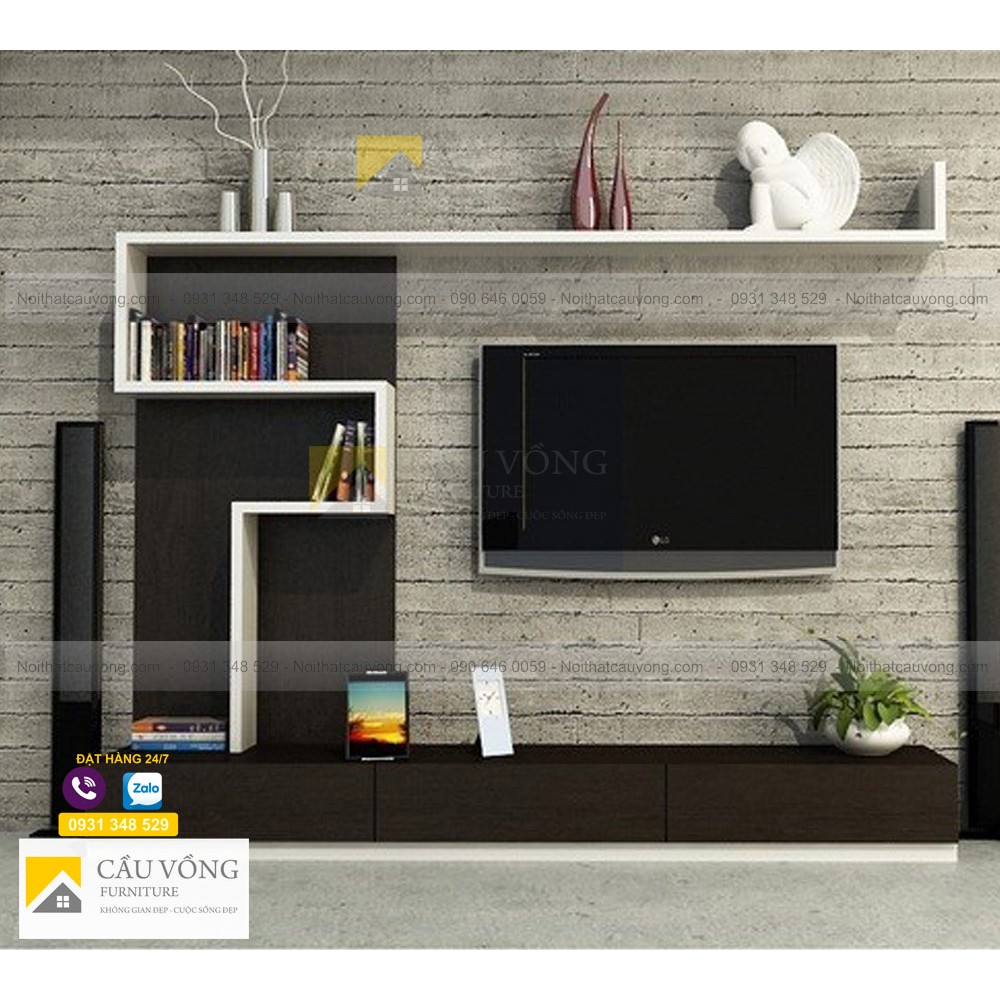 Kệ TiVi treo tường TV-91 2024 sẽ được thiết kế với kiểu dáng nhỏ gọn, tiện dụng và đa năng. Người dùng có thể gắn lên tường trong phòng khách hoặc phòng ngủ để tiết kiệm không gian. Bên cạnh tính năng ổn định, an toàn, kệ TiVi còn được cải tiến về chất liệu và màu sắc để phù hợp hơn với các phong cách nội thất hiện đại.
