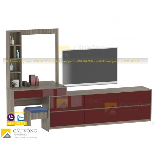 Kệ tivi phòng ngủ kết hợp bàn trang điểm TV-37 Kệ tivi phòng ngủ kết hợp bàn trang điểm TV-37