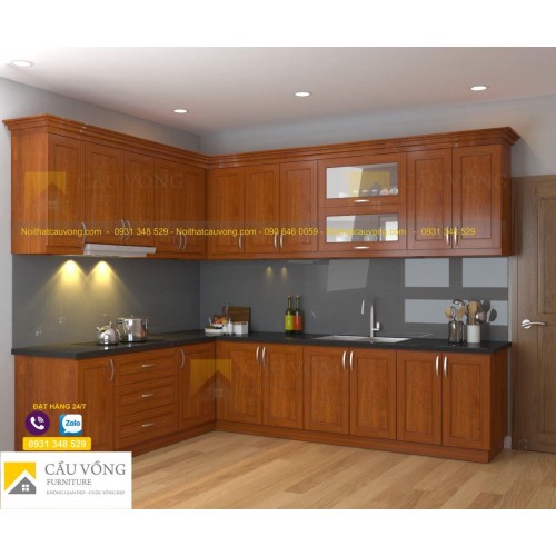 Tủ bếp gỗ sồi BTN99 Tủ bếp gỗ sồi BTN99