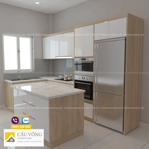 Tủ bếp Melamine hiện đại TB57 Tủ bếp Melamine hiện đại TB57