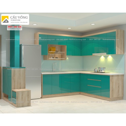 Tủ bếp gỗ công nghiệp giá rẻ TB60 Tủ bếp gỗ công nghiệp giá rẻ TB60