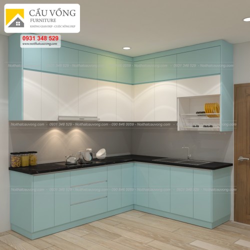 Tủ bếp góc L hiện đại TB70 Tủ bếp góc L hiện đại TB70