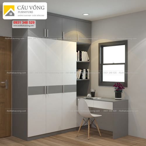 Tủ quần áo kết hợp bàn làm việc TA16