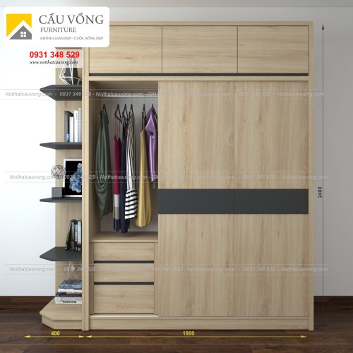 Tủ quần áo 3 cánh lùa TA74 Tủ quần áo 3 cánh lùa TA74