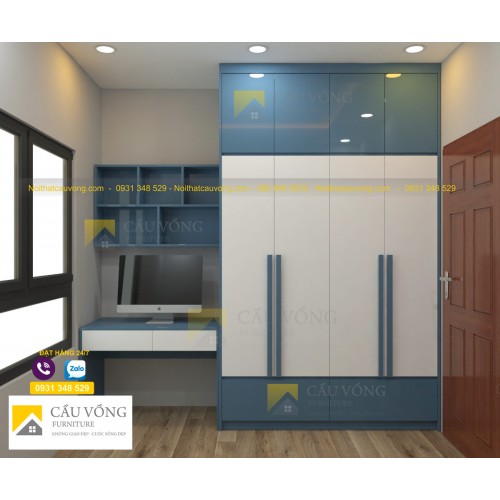 Tủ áo kết hợp bàn làm việc TA76