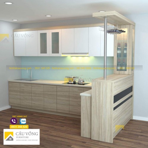 Tủ bếp kết hợp quầy bar TR92 Tủ bếp kết hợp quầy bar TR92