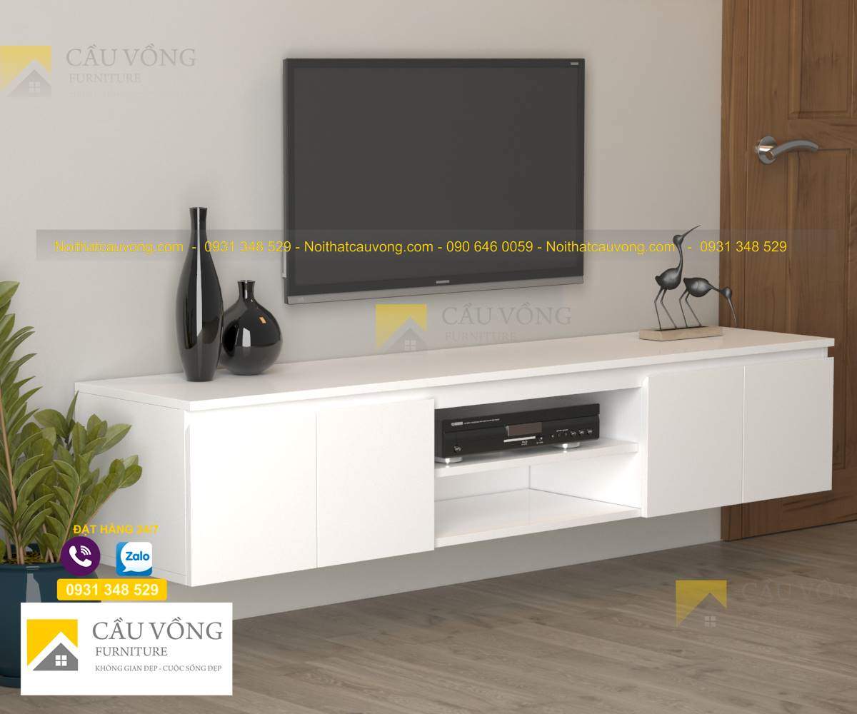Kệ Tivi treo tường màu trắng đẹp TV-63: Với thiết kế hiện đại và màu trắng thanh lịch, kệ tivi treo tường TV-63 sẽ là điểm nhấn cho không gian phòng khách của bạn. Ngoài việc giúp tiết kiệm diện tích, sản phẩm còn mang lại sự tiện lợi và đẳng cấp cho ngôi nhà của bạn.